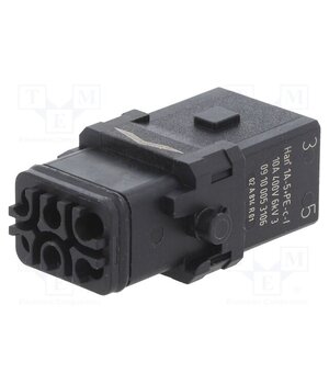 09100053106 Connector: HDC; contact insert; female; Han® 1A; PIN: 6; 5+PE M3949txymehTj8MKST4wDk3Tv_7foKyAGD02WAZrp8A