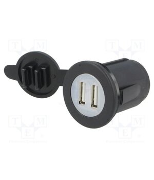 A13-204B-BB3 USB power supply; USB A socket x2; Sup.volt: 12÷24VDC; 5V/2.1A d3nJk8OUCTFhsvwWBhnAztAMU_klIcVeIqLxV-HM8U8