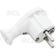 MAIN PLUG AC 2pin /on Cable/with electrical ground/ white