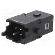 09100032606 Connector: HDC; contact insert; male; Han® 1A; PIN: 4; 3P+PE mM7HU9kAXsI664FpviXdP3rnnulcQJvL0lFfEB3J5fc