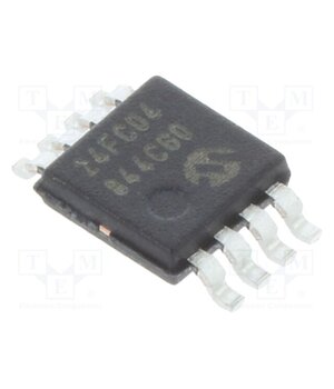 24FC04-I/MS IC: EEPROM memory; 4kbEEPROM; I2C; 256x8bit x2; 1.7÷5.5V; 1MHz 5ZrGczI76e6rZPlxaR3wdX3UHQay-peZPFTKPuh9w34