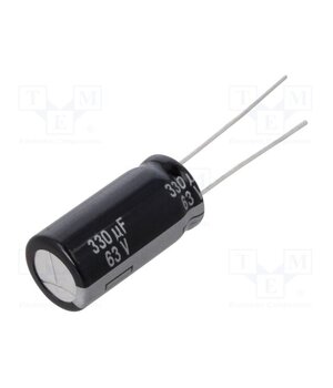 ECA1JHG331 Capacitor: electrolytic; THT; 330uF; 63VDC; Ø10x20mm; Pitch: 5mm ISoNhgfHdLu-EXRx3FTTDcxC2M2BOn1JK8f9aNjO5xU