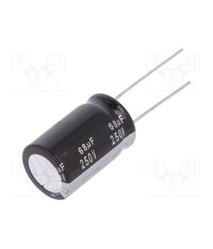 EEUEB2E680 Capacitor: electrolytic; THT; 68uF; 250VDC; Ø16x25mm; Pitch: 7.5mm 5MzdHS3wfZ2uEfAmFn1_O7dMphadkY8ry33x1bO13Qg