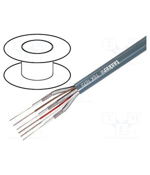 TSK1073 Wire: AV; 3x0.14mm2,3x0.22mm2; 100m; Cu; grey; 6; stranded; 50Ω ZMO5fpkBAfdWQZJ3qkdSODLCgNjAJn5OWA1QhuEfBAk