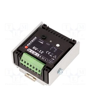 RV-12 Voltage regulator; 195÷253VAC; for DIN rail mounting; IP20; 12A B0XVaCqX92feVFrp9uBpbFsc6eW4V7SGNkd1tvTeN8c