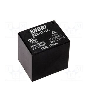 S22-12-1A Relay: electromagnetic; SPST-NO; Ucoil: 12VDC; Icontacts max: 16A CDWLTlqNT8bgbELTtVwFp4X8o9XNvdCJvBjVqhHsV0w
