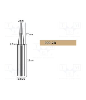 900-2B Tip; conical; 2mm; for soldering station 7AP5T9pVWjqApLMdjfI9b1wqebq66D2Dxdz_MzKG3Vs