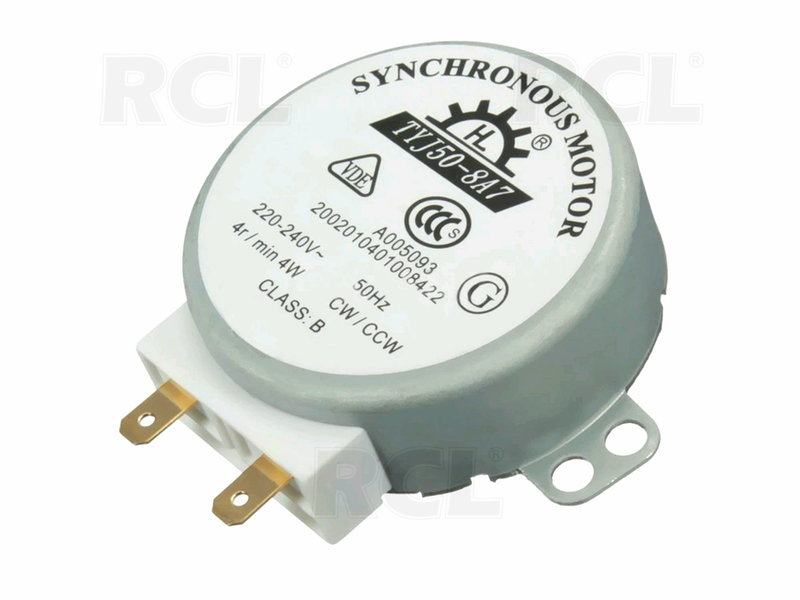 Turntable Synchronous Motor TYJ50-8A7, 4W 4RPM CW/CCW, ø47x17mm