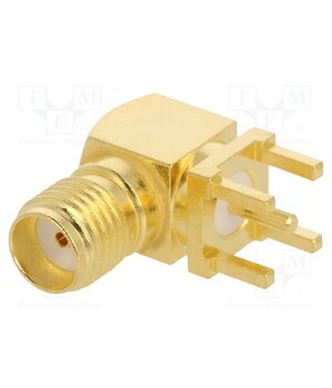 132136 Connector: SMA; plug; female; angled 90°; 50Ω; THT; for cable; PTFE 3Je5VrldU563XTJkgaH6SSCMX8KVcoY7VhjkqNM95ZE