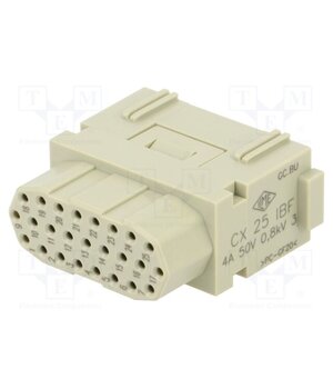 CX 25 IBF Connector: HDC; contact insert; female; MIXO; PIN: 25; 4A; 600V XH7_VnNIMq2ycofFO4Wt4AVDkCRIv1CWTez0_6xnbzA