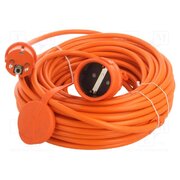 W-97521 Extension lead; 3G1.5mm2; 20m; PVC; orange; Sockets no: 1; 16A gmPmwINe87YkWojhvGsioXaA0MGFrU9ey09C8msdrwk