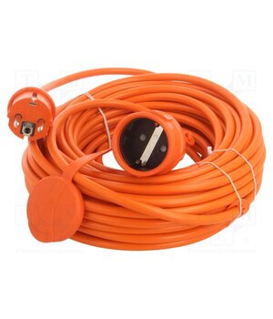 W-97521 Extension lead; 3G1.5mm2; 20m; PVC; orange; Sockets no: 1; 16A gmPmwINe87YkWojhvGsioXaA0MGFrU9ey09C8msdrwk