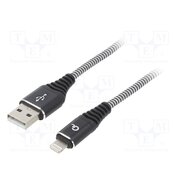 CC-USB2B-AMLM-1M-BW Cable; USB 2.0; Apple Lightning plug,USB A plug; gold-plated; 1m TwPK-rO3Y0ZKeLAHWJWIH7xZKVDulVtvrMrubg9UuHQ