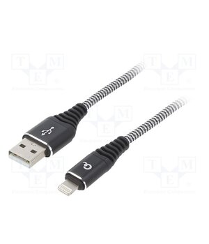 CC-USB2B-AMLM-1M-BW Cable; USB 2.0; Apple Lightning plug,USB A plug; gold-plated; 1m TwPK-rO3Y0ZKeLAHWJWIH7xZKVDulVtvrMrubg9UuHQ
