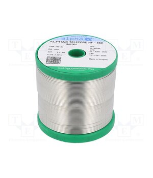 SAC305 TELECORE HF-850/122 1MM 500G Tin; lead free; Sn96,5Ag3Cu0,5; 1mm; 500g; reel; 217÷221°C; 2.2% 2we2-6X41IKAasuESTbGVu0qZmMppKzkgZ4t0hArA_s