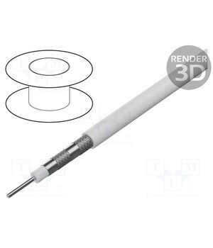 49761 Wire: coaxial; wire; CCS; PVC; white; 20m; Øcable: 7.2mm ZPxGw-yGgzALuAJ_TJpcsZX37JQaArnJ4XSDE9tSxMo