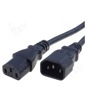 6007.0212 Cable; 3x1mm2; IEC C13 female,IEC C14 male; PVC; 1m; black; 10A bnA8Uo3rcrqCGDK2sPe7VAL9OEzUbhJ0DmKwZ5yQI7U