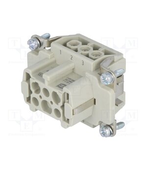09330062701 Connector: HDC; contact insert; female; 16A; 500V; Han E®; PIN: 6 3WFHVhB-_2H5-zMGsDxYLcYVZX5yySZW3DHRqUhQGbA