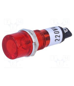 NI-1RD Indicator: with neon lamp; flat; red; 230VAC; Cutout: Ø10mm; IP20 zcEvIyY970kDWoCtJa7haIUBKD2LdsW5C0hZqEJKN8o