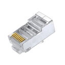 KIŠTUKAS RJ45 8P8C 6cat, ekranuotas, kietam/lanksčiam apvaliam kabeliui