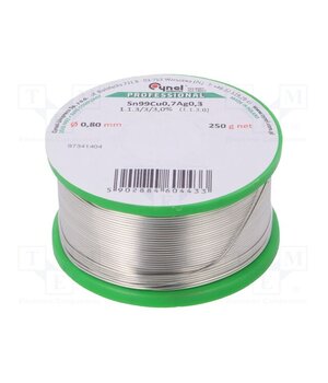 SAC0307 0.80 250G Tin; lead free; Sn99Ag0,3Cu0,7; 0.8mm; 250g; reel; 216÷227°C; 3% q4XRqQpTjBqxqgUmoK_88TBezV_T40hBHI6EFoAe0wo