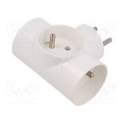 W-99300 Connector: AC supply; splitter; 2P+PE; 250VAC; 16A; white wBCr8A1DMMXyCLSJp-waqTYZ4-la9aiN2heAkpnj4ac