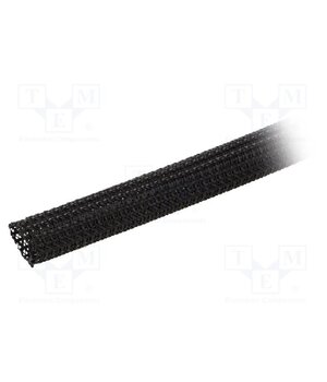 GRP1303/8 BLACK 50 FT Braid; ØBraid : 9.5mm; polyester; black; UL94V-0; incised U5ubpFEDp9Xoihj5RryVW8fXjTSvWvhzmUFGk3mJa1A