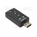 External 7.1 Channel Audio Sound Card Adapter Mini USB 2.0 3D Virtual 12Mbps