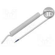SPT00002B Wire: coiled; 2x0.75mm2; unshielded; PUR; white; 300V,500V; 0.2m FSNJKx6CoVBbHTyz5MpOKrsEKmqL5XTWzxcOtY6zW-s