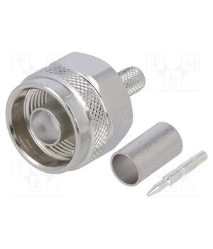J01020A0119 Connector: N; plug; male; straight; 50Ω; crimped; for cable; PTFE o5FhfHJ5VPs7CgTrSOWJeXvvx6-H8fqi5Lic4pwOTFc