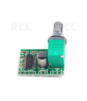 Audio stiprintuvo modulis 2x3W su potenciometru, 4-8Om, PAM8403, mait. 5V (pvz. USB) ABA01P+1.jpg