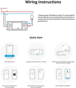 SMART SWITCH Sonoff BASICR4 WIFI Bluetooth 1-channel, 230VAC 2200W 6920075741865 ABESP0271+2.jpg