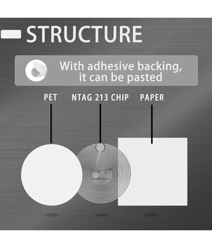 NFC lipnus lipdukas NTAG213 25mm13.56MHz 180 baitų ABNFC01+3.jpg