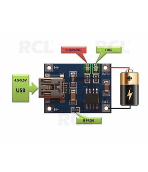 Lithium battery charging/discharging module with micro USB input connector 1seg., 1A ABPL01S+2.jpg