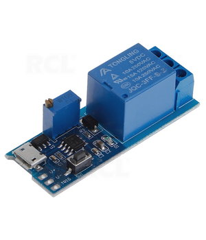 Laiko relės (taimeris) modulis Micro USB su rele, 0..19sek, universalus ABT03.jpg
