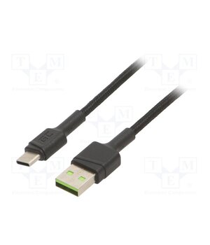 KABGC13 Cable; USB 2.0; USB A plug,USB C plug; 2m; black; 480Mbps; textile f0AMqkVcxb18PpbomwfaqyLzrDVDJrLPQEdWfE0VV-Y