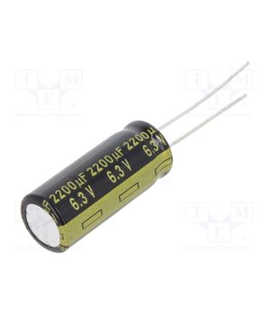 EEUFM0J222L Capacitor: electrolytic; low ESR; THT; 2200uF; 6.3VDC; Ø10x25mm ZyFxcxVCfnkWWUqq6Q1aZmsWerusc-RANa4jHsYX1WM