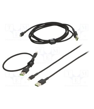 KABGCSET04 Cable; USB 2.0; Apple Lightning plug,USB A plug; black; 480Mbps EaD3iyzr76GpvWhrcslSa_v8KILcRyjM3IrZ1Xtd1E0