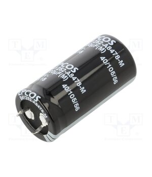 B41252A8478M000 Capacitor: electrolytic; SNAP-IN; 4700uF; 63VDC; Ø25.4x50mm; ±20% aMMHDnZ7wgDnq1ByfTp484oqNv_2FLBZWpmevm52pNg