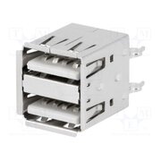 USBA-2GV Connector: USB A; socket; THT; straight; double rTT9-Xcnri5lzldabUhE49PqN5BLqARS249S6oi3wiA
