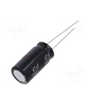EEUED2E470 Capacitor: electrolytic; THT; 47uF; 250VDC; Ø12.5x25mm; Pitch: 5mm WRUu97CHuUAmaKmrSwEQ2G6p-bCPZ9HW5Jl8pms9h0w