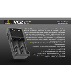 CHARGER for Li-Ion batteries 18650, (14500...26650), charging current 0.5 / 1A, XTAR VC2 AILVC2+1.jpg