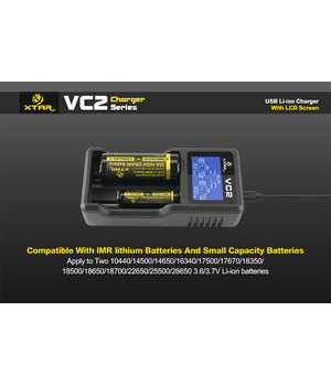 CHARGER for Li-Ion batteries 18650, (14500...26650), charging current 0.5 / 1A, XTAR VC2 AILVC2+2.jpg