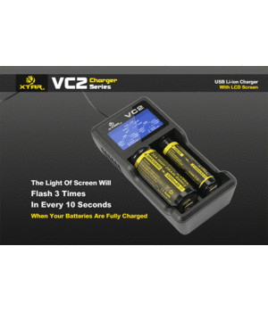 CHARGER for Li-Ion batteries 18650, (14500...26650), charging current 0.5 / 1A, XTAR VC2 AILVC2+6.gif