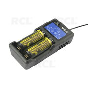 CHARGER for Li-Ion batteries 18650, (14500...26650), charging current 0.5 / 1A, XTAR VC2 AILVC2.jpg