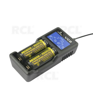 CHARGER for Li-Ion batteries 18650, (14500...26650), charging current 0.5 / 1A, XTAR VC2 AILVC2.jpg