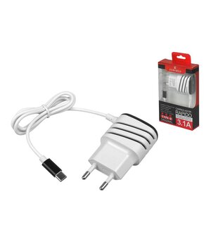 Зарядное устройство USB-C тип 5V 3.1A с дополнительными 2x гнездами USB-A, белый AIMU31B+1.jpg