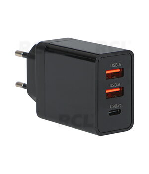 Зарядное устройство 2xUSB, USB-C PD 30W 3A черный A+C AIQ30JC2.jpg