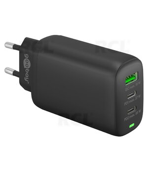 ĮKROVIKLIS 2x USB-C (C type) 1x USB-A, PD/QS 65W 3A juodas AIQ65JC2.jpg