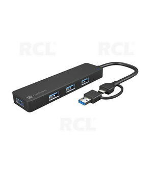 Коммутатор компьютерной сети - концентратор USB 3.0 NHU-2023 4-портовый, 5 Гбит/с AKOM21.jpg